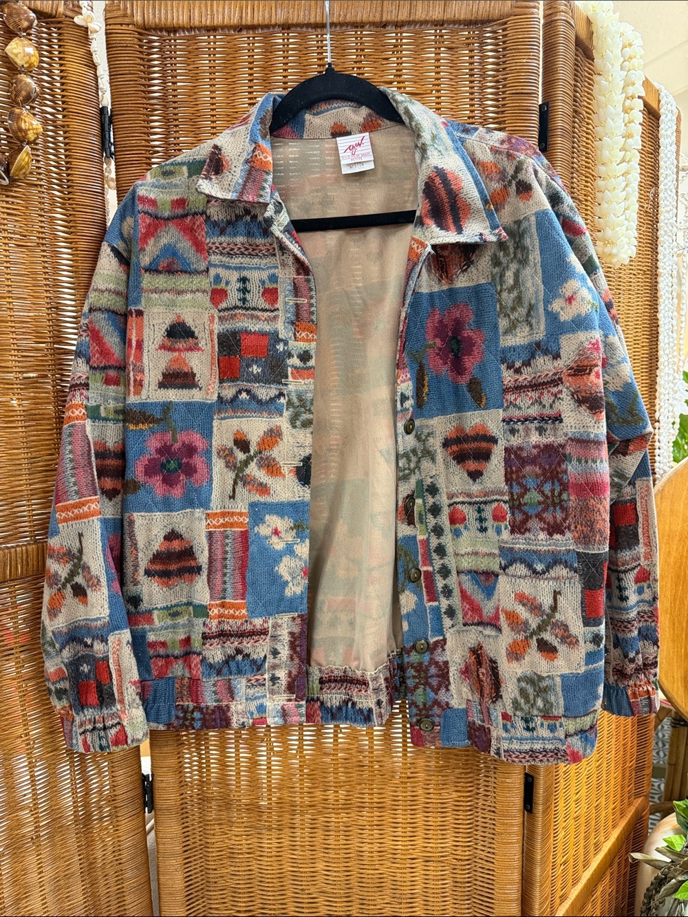 Vintage Division of Graff Patchwork Bomber Jacket - Medium